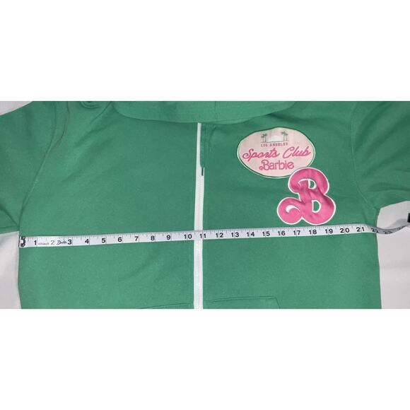 Barbie Hybrid Apparel Zip Hoodie Sweatshirt Women's L Kelly Green Barbie-Core - Picture 6 of 8